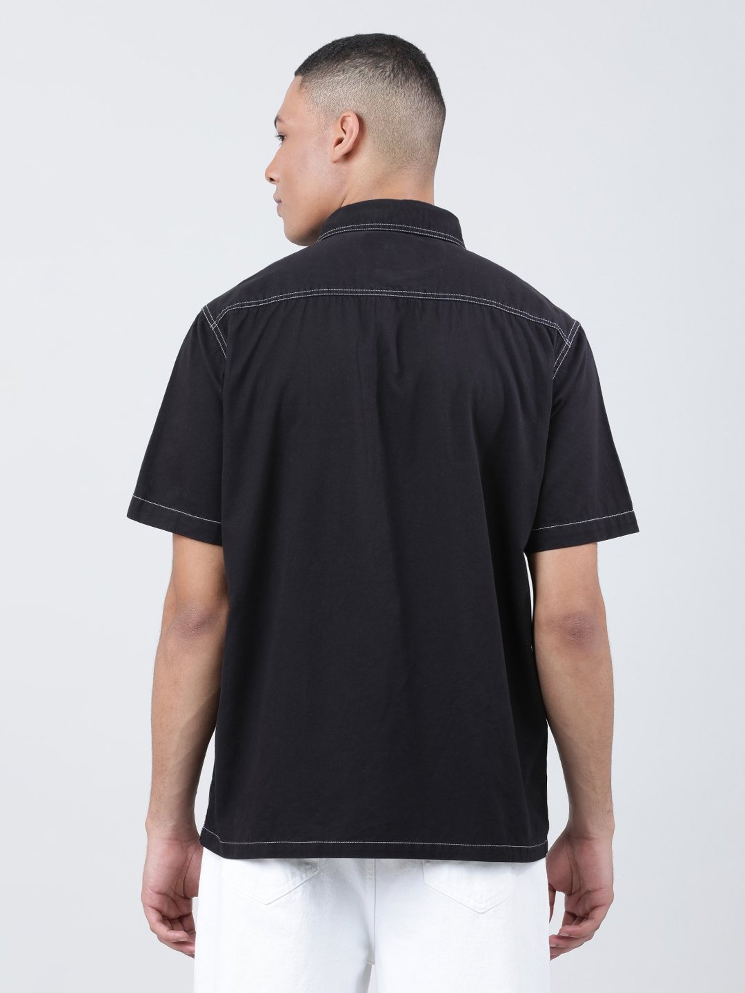 Bene Kleed Black Relaxed Fit Cotton Shirt