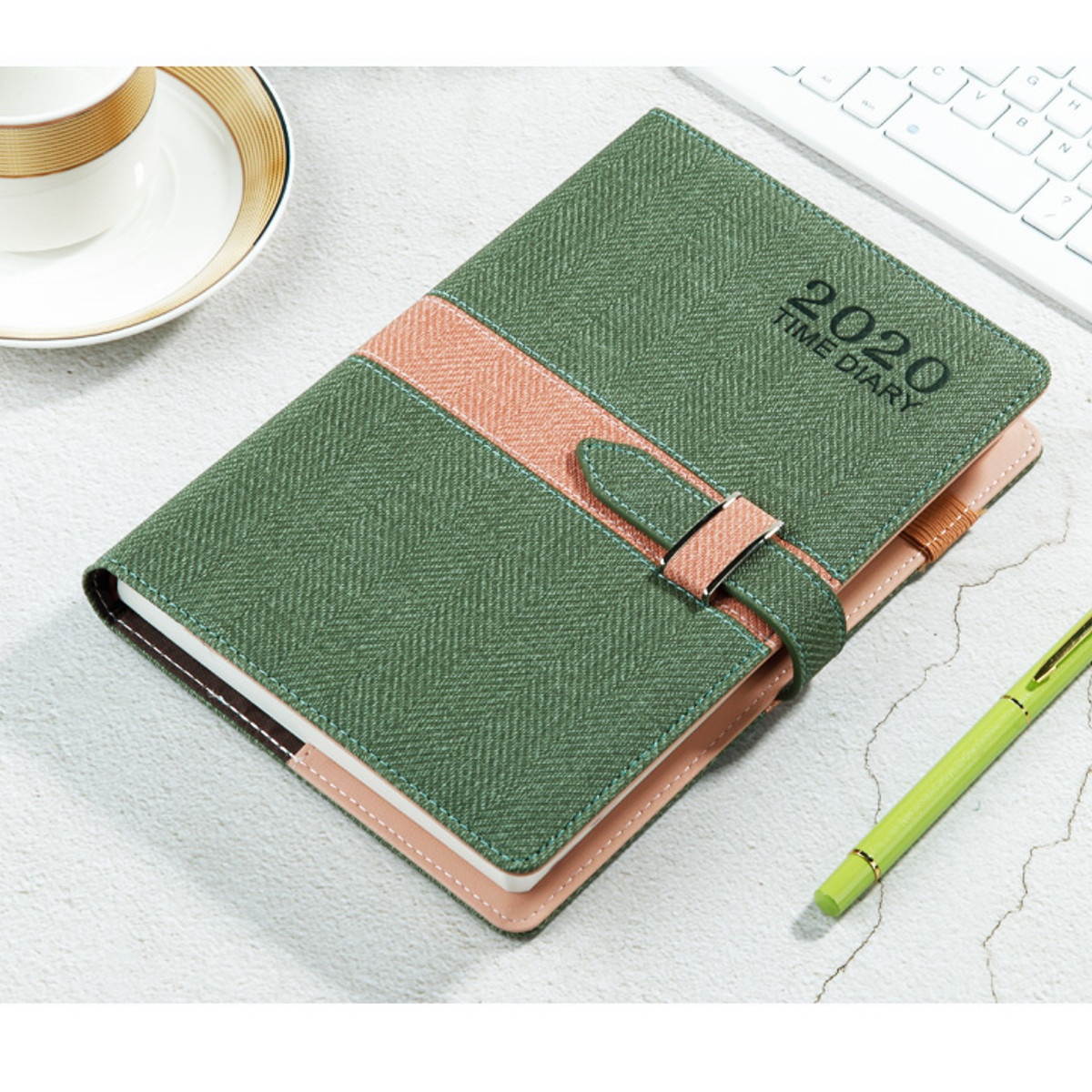 2020 schedule this schedule small fresh literary exquisite creative notebook calendar calendar timeline Green