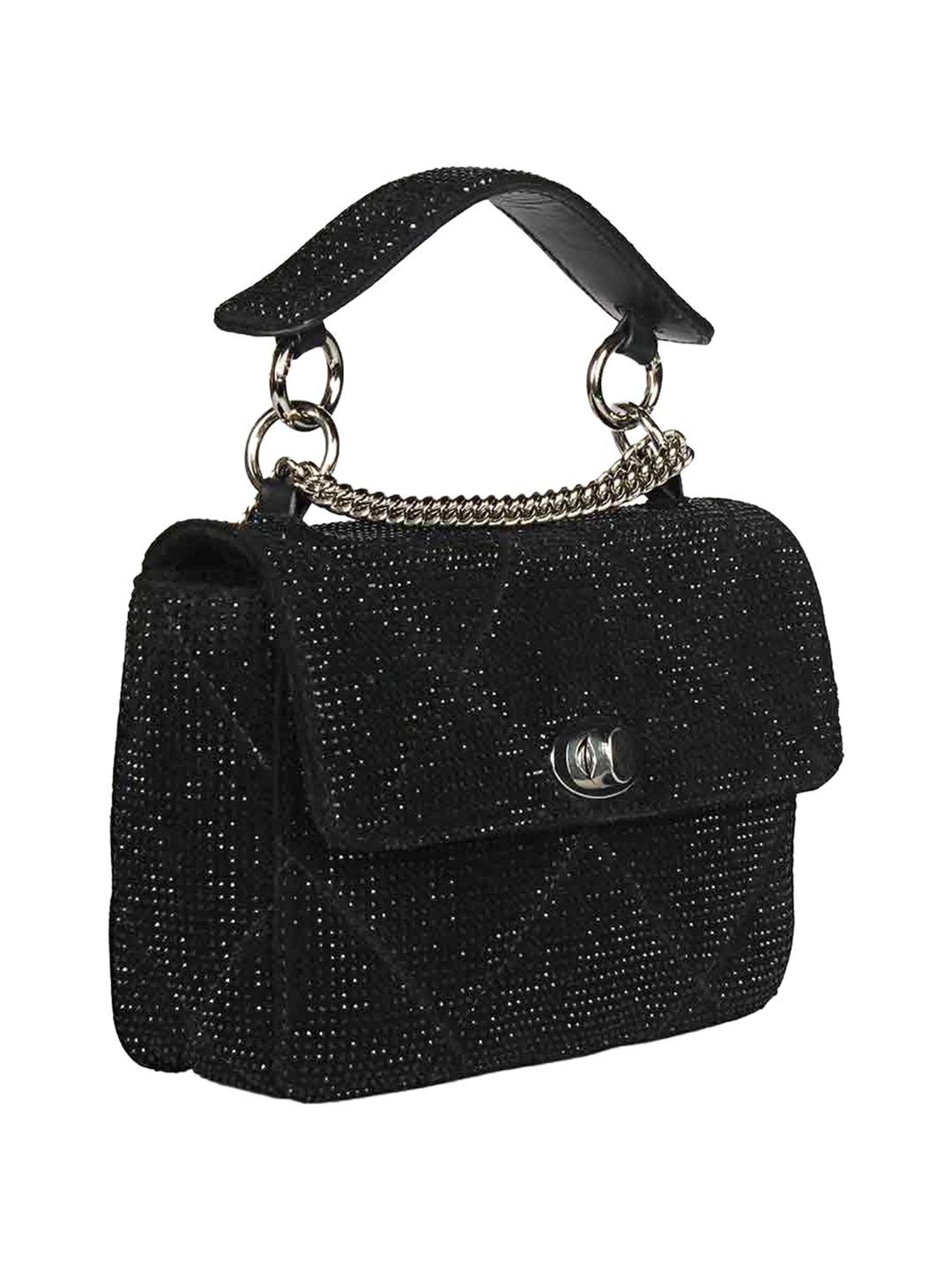 Saint G Black Embellished Medium Handbag