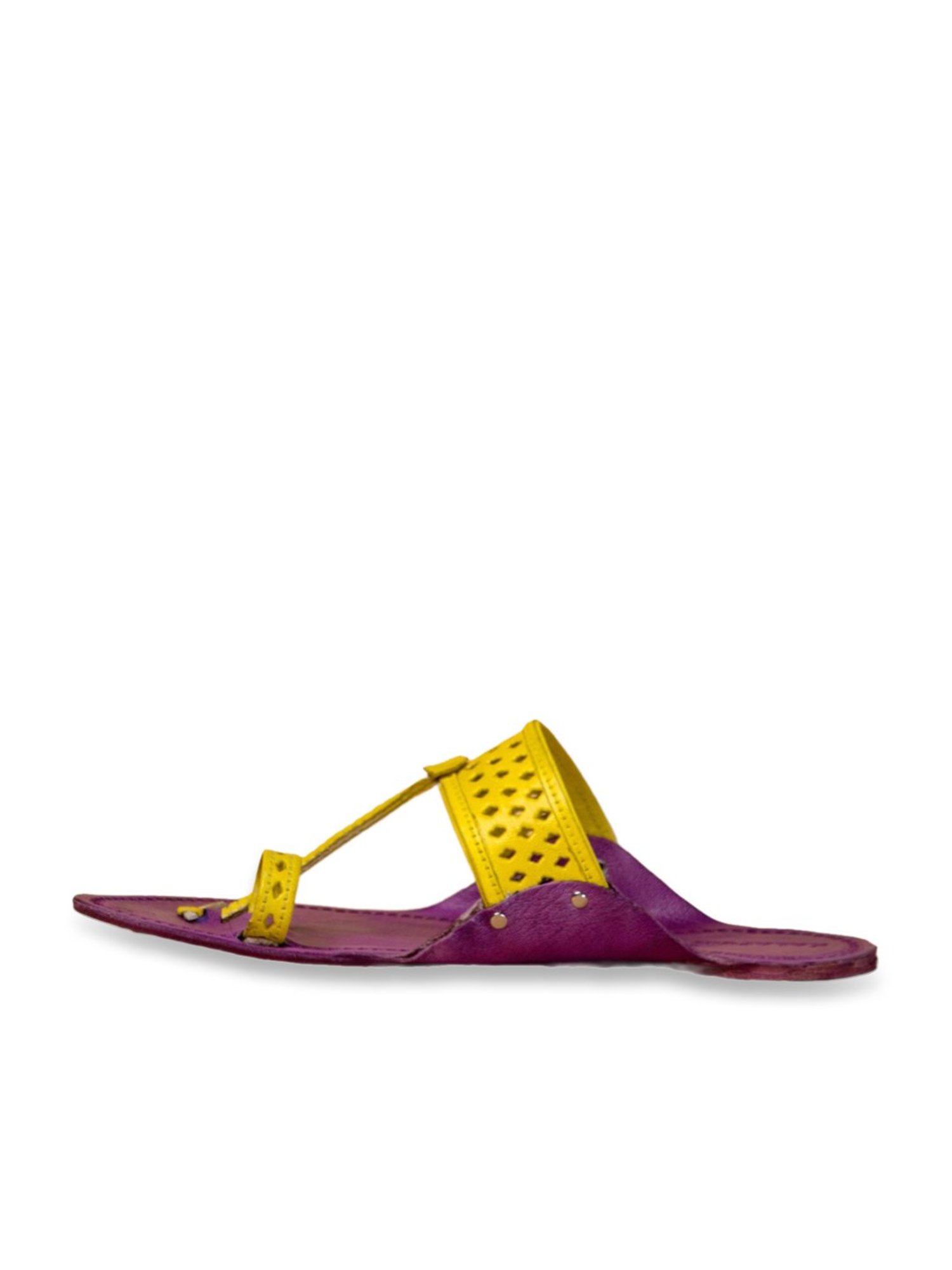 Kalapuri Men's Purple Kolhapuri Sandals