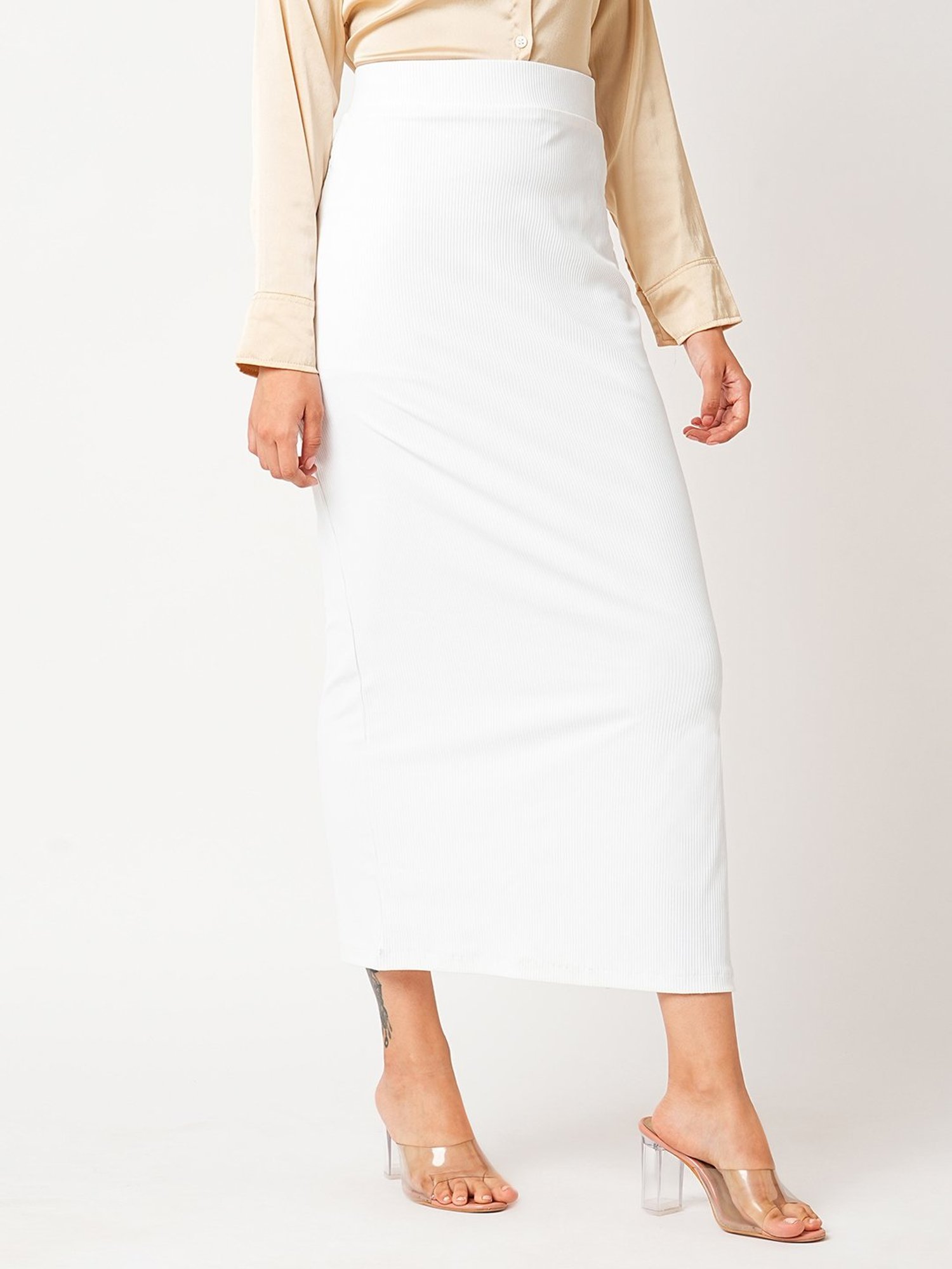 Globus White Midi Skirt