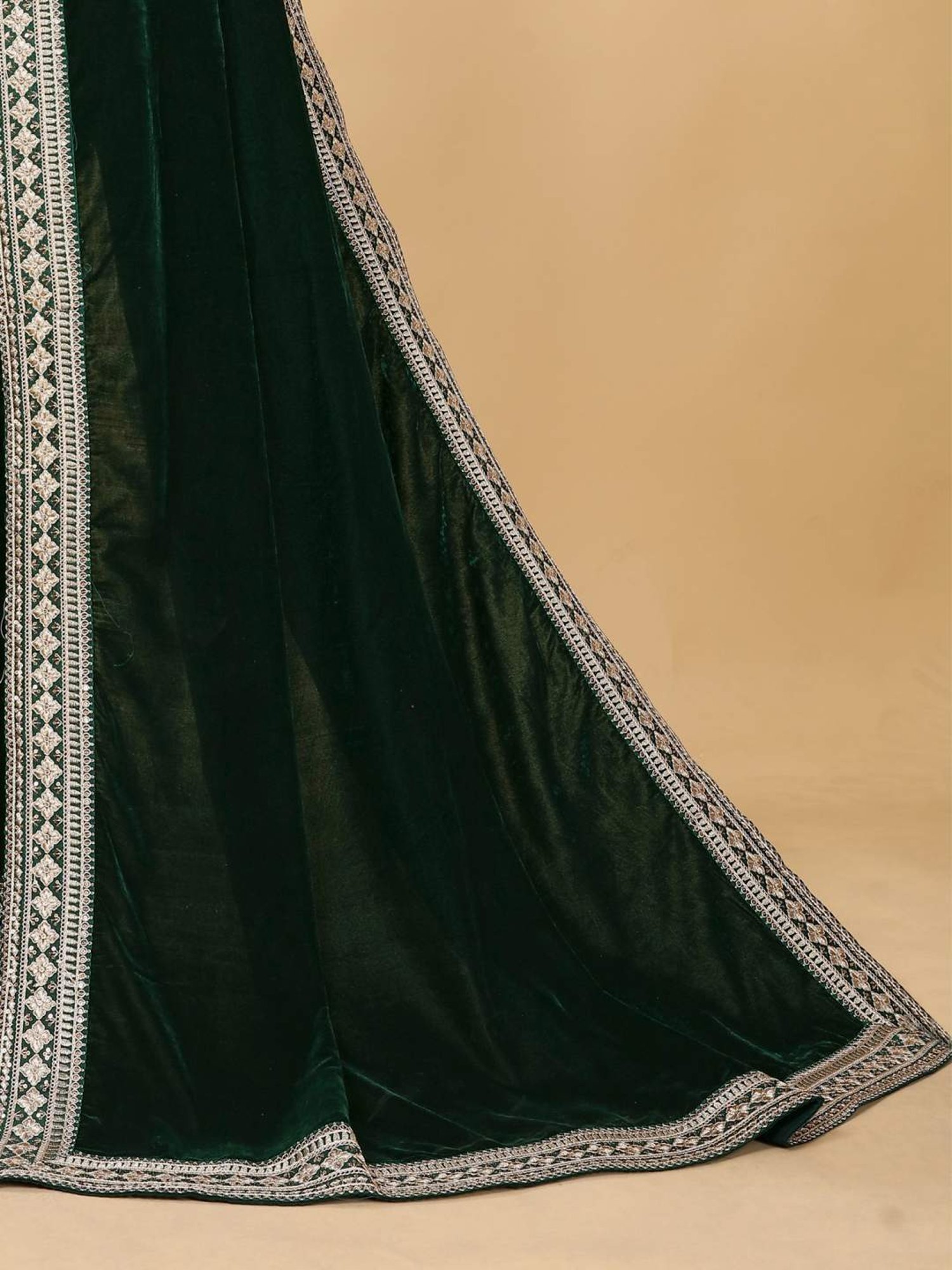 Saree Mall Green Embroidered Saree With Unstitched Blouse