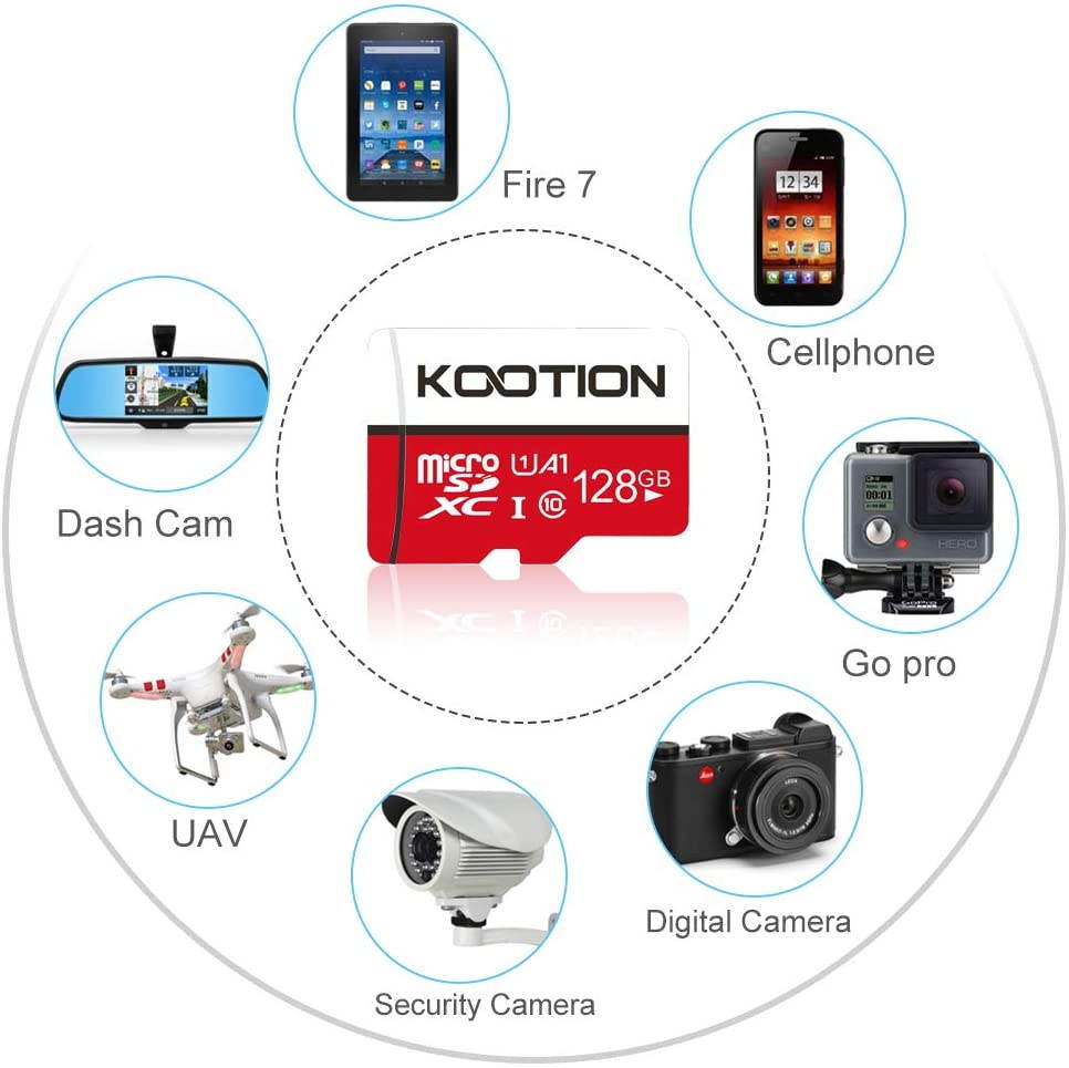 128GB Micro SD Card Class 10 Micro SDXC Card 128GB UHS-1 Memory Card Ultra High Speed TF Card, C10, U1, 128 GB