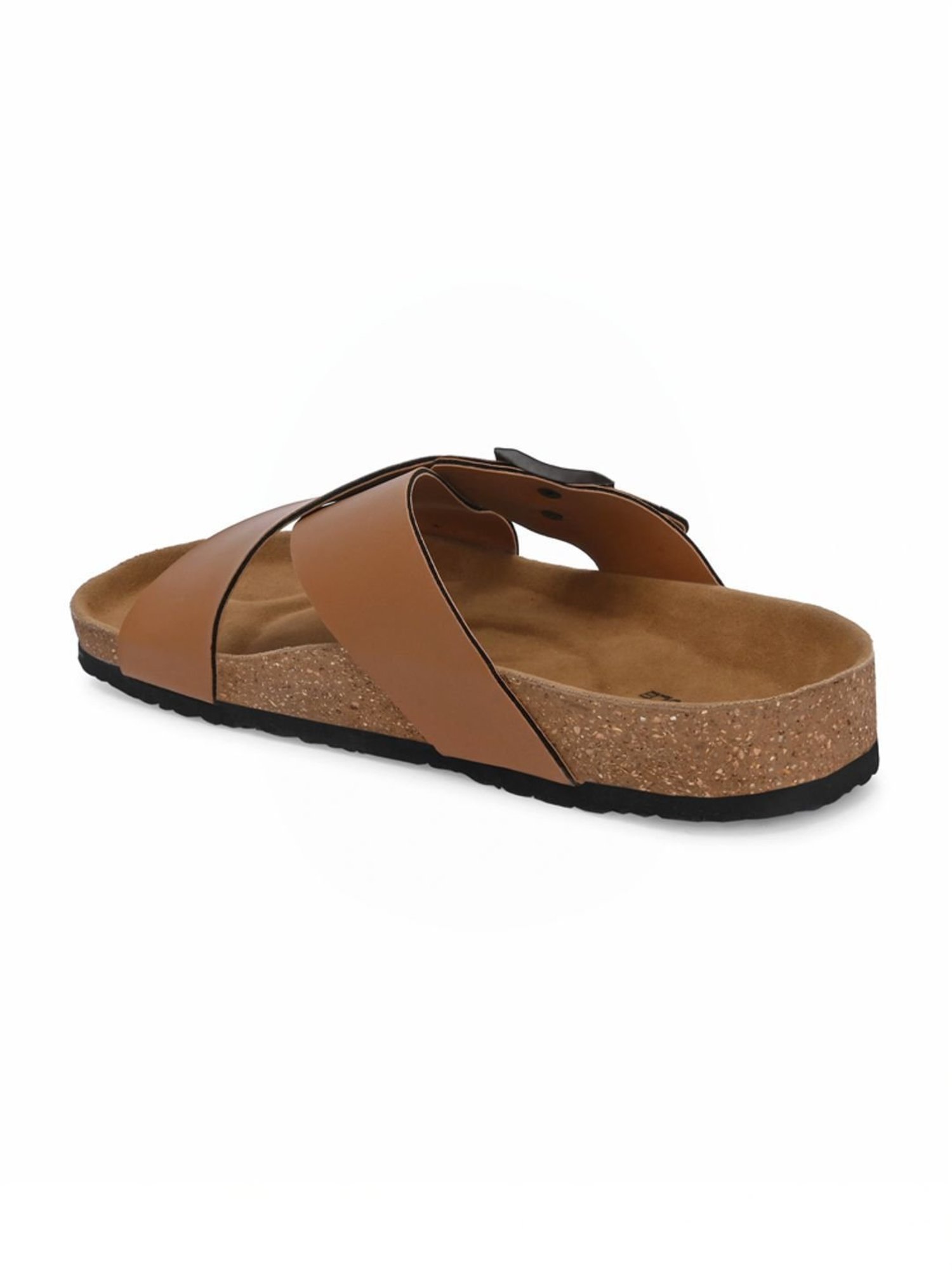 Hoversole Men's Tan Cork Cross Strap Sandals