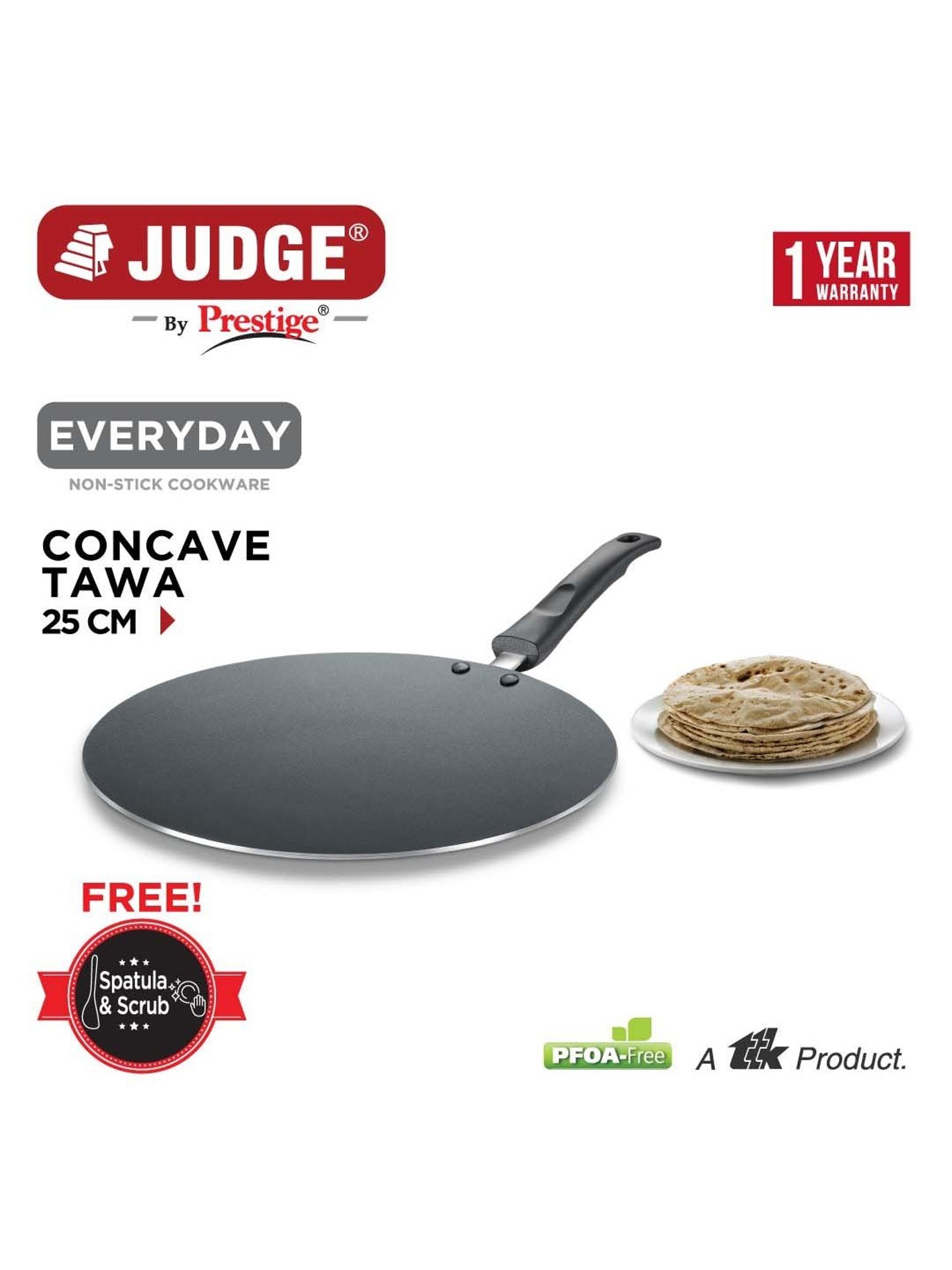 JUDGE Everyday Black Aluminium 25 cm Tawa (0.5 L)