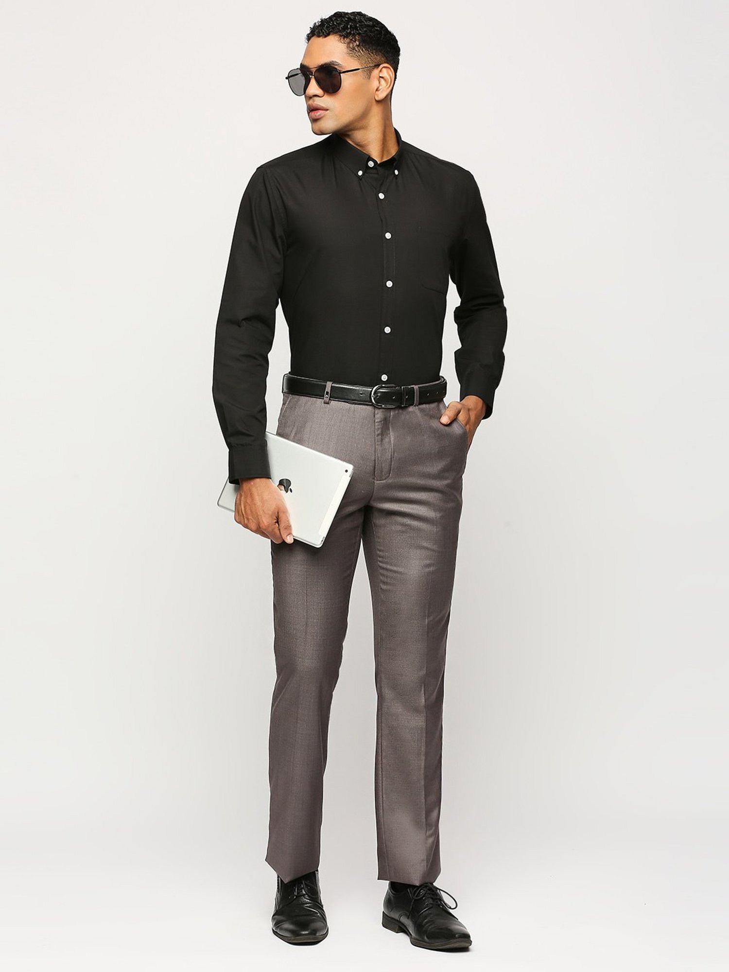 SOLEMIO Black Regular Fit Shirt
