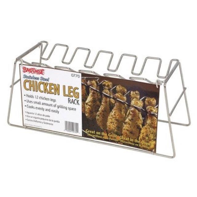 bayou classics 0770 chicken leg stainless steel grilling rack  12 leg size