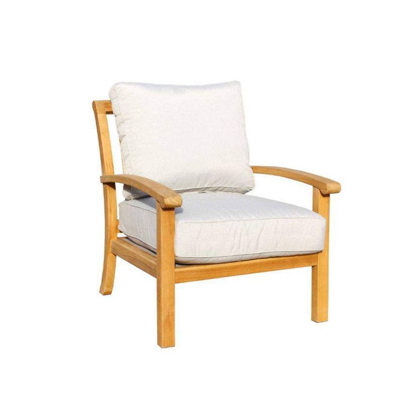 Heritage Teak 2pc Set Club Chair & Ottoman - Natural - Courtyard Casual