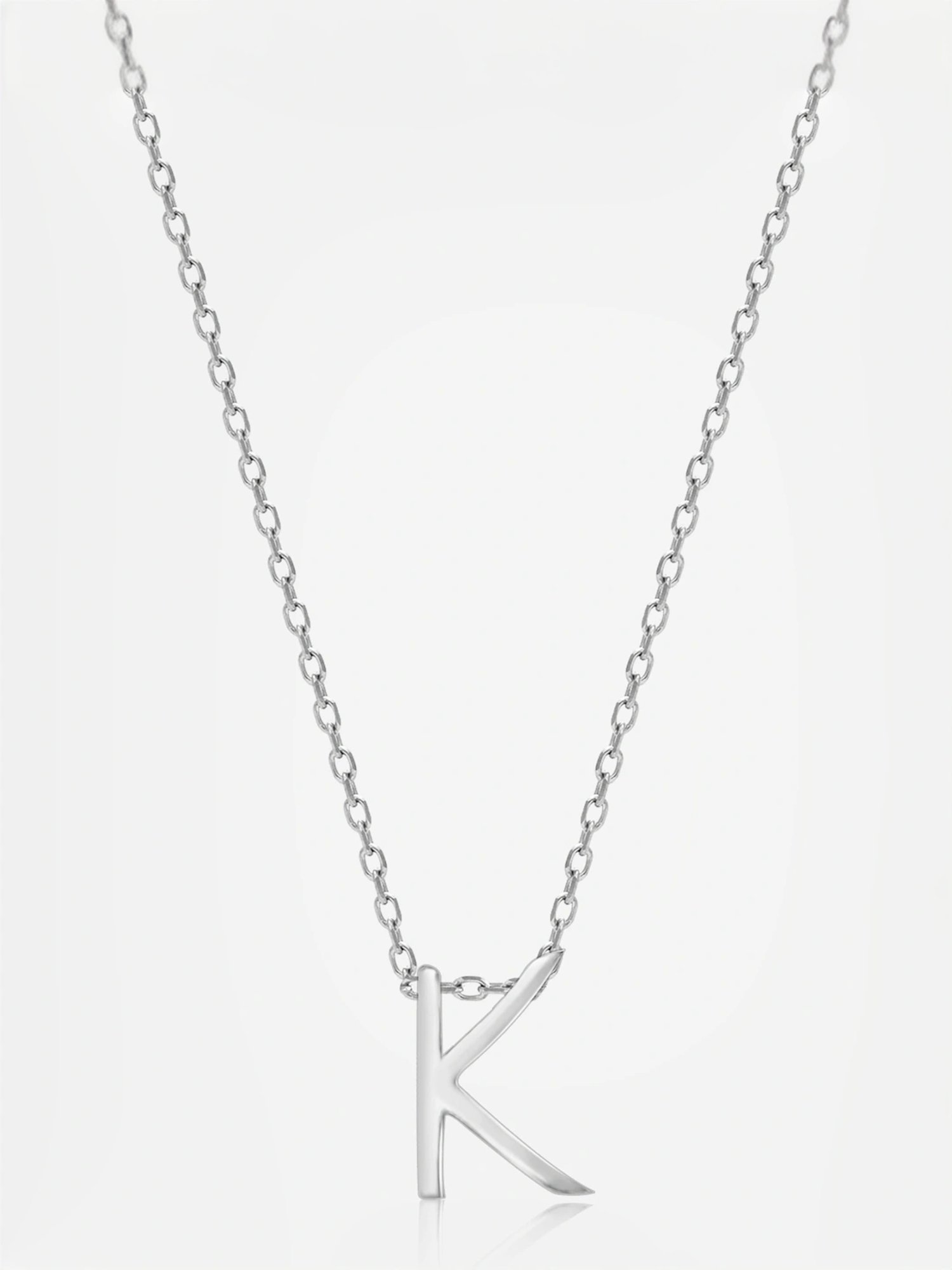 Touch925 Sterling Silver Kinetic K Initial Chain Pendant