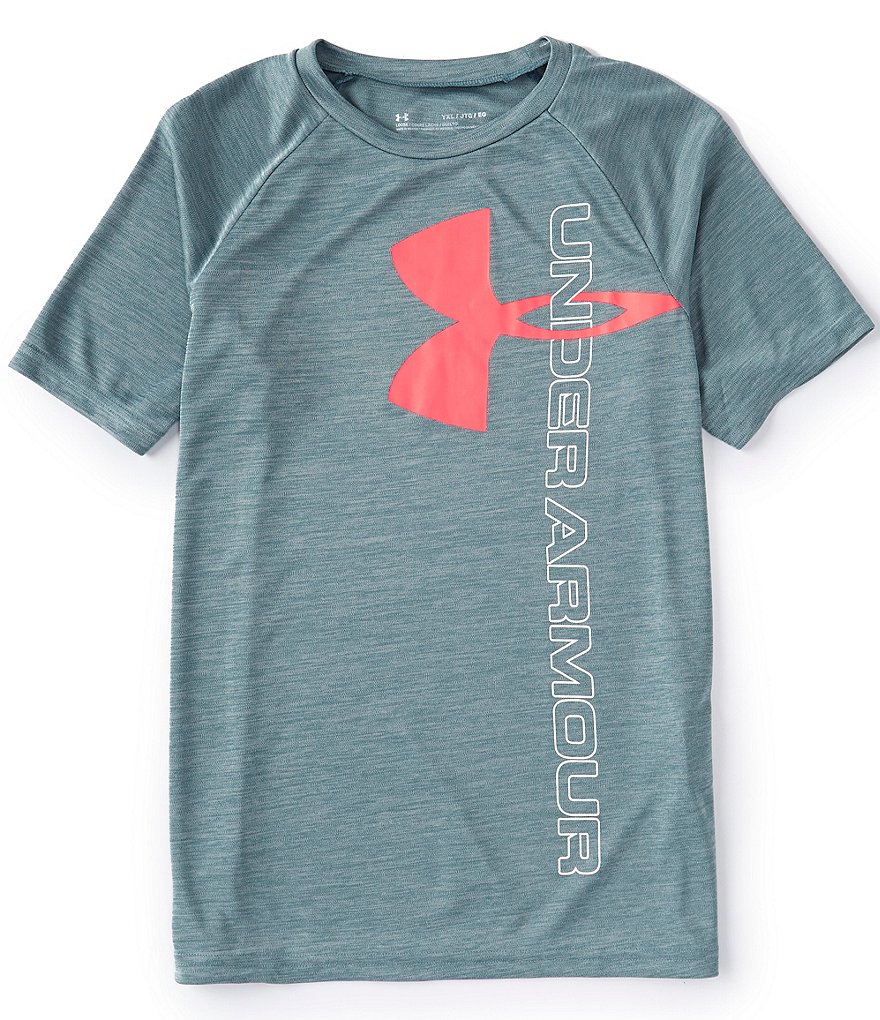 Under Armour Big Boys 8-20 Short Sleeve Tech Split Big Logo Hybrid Tee