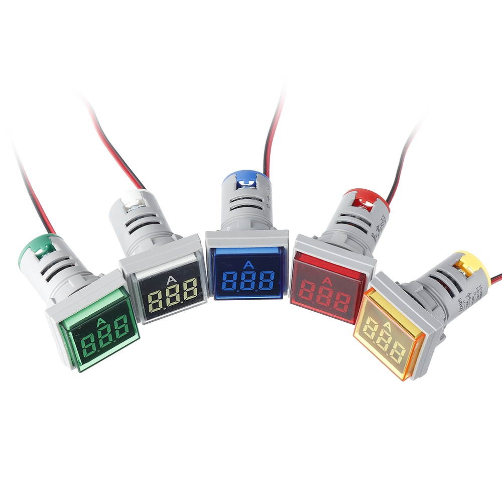 Square Ammeter Large Digital Tube Ammeter Indicator Light Ammeter-Green