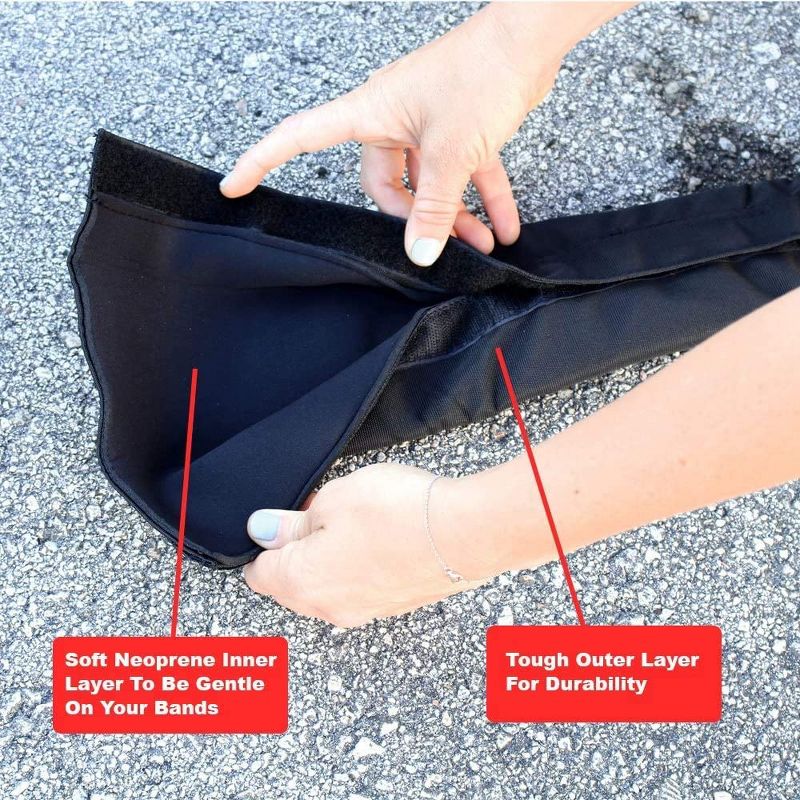 Bodylastics 22 Inch Barrier Nylon Protector Sleeve for Resistance Bands Versatile Workouts with Interior Padding and Reliable Velcro, Black