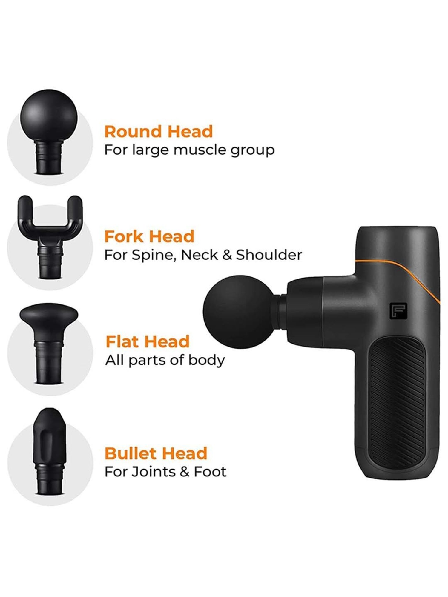 Flexnest Premium German-Designed Ultra Massage Gun with 4 Silicone Coated Heads