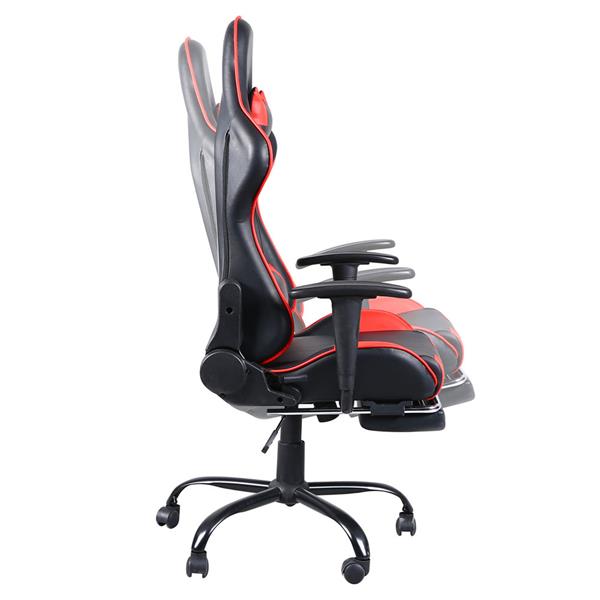 High Back Swivel Chair Racing Gaming Chair Office Chair with Footrest Tier Office Desk Chair Home Single Sofa Chair with Headrest(Red)