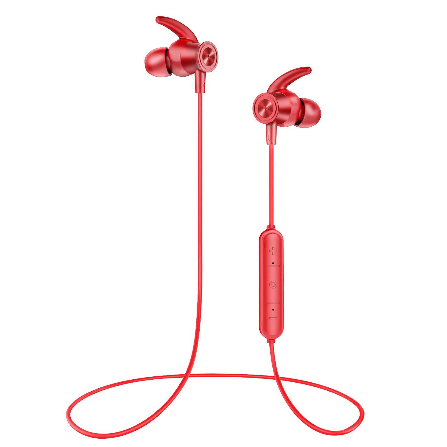 Bluetooth Headphones, Lightweight Wireless Earbuds with Magnetic Connection, IPX5 Water Resistant Bluetooth 5.0 Sports Earphones for Running, Built-in Mic, 8 Hrs Work Time Built-in magnets