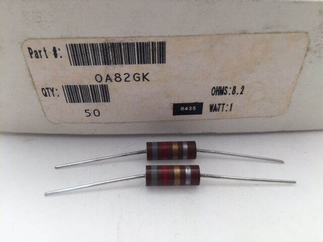 (10 pcs) OA82GK Ohmite, 1 Watt 8.2 Ohm 10%, Carbon Composition Resistor (Axial)