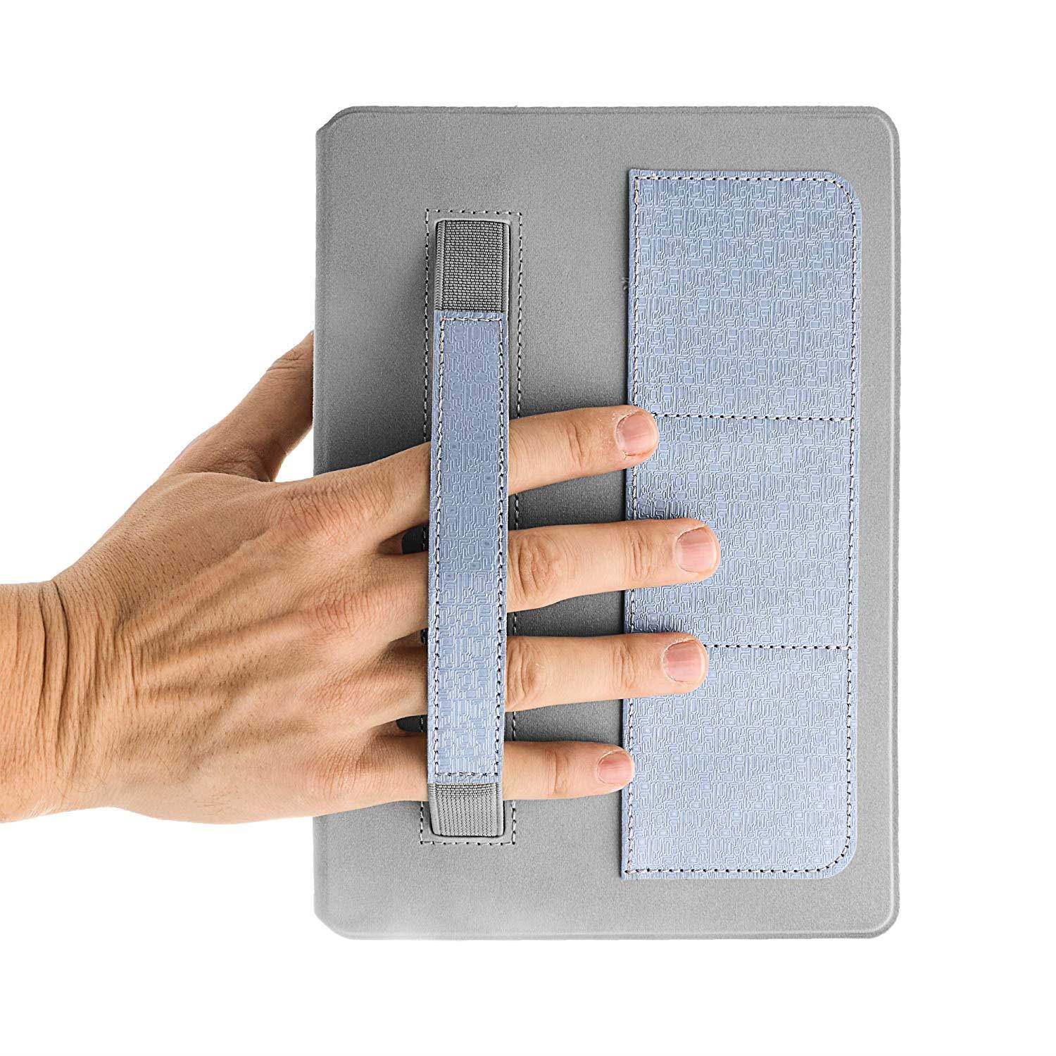 SumacLife Vegan Leather Design Portfolio Case for iPad Air 2 - Self Stand, 3 Card Slots, Handle, and Camera Hole (LthrDsgnIPA2BLU)