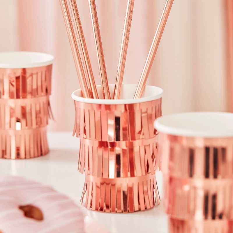 Fringe Cup Decorative Party Accessory Rose Gold