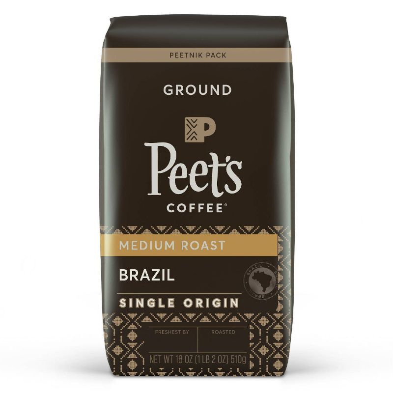 Peet's Brazil Single Origin Medium Roast Ground Coffee - 18oz