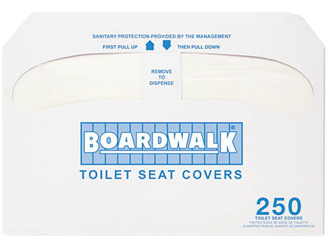 Boardwalk K2500 Premium Half-Fold Toilet Seat Covers, 250 Covers/Sleeve, 10 Sleeves/Carton, 1 Carton
