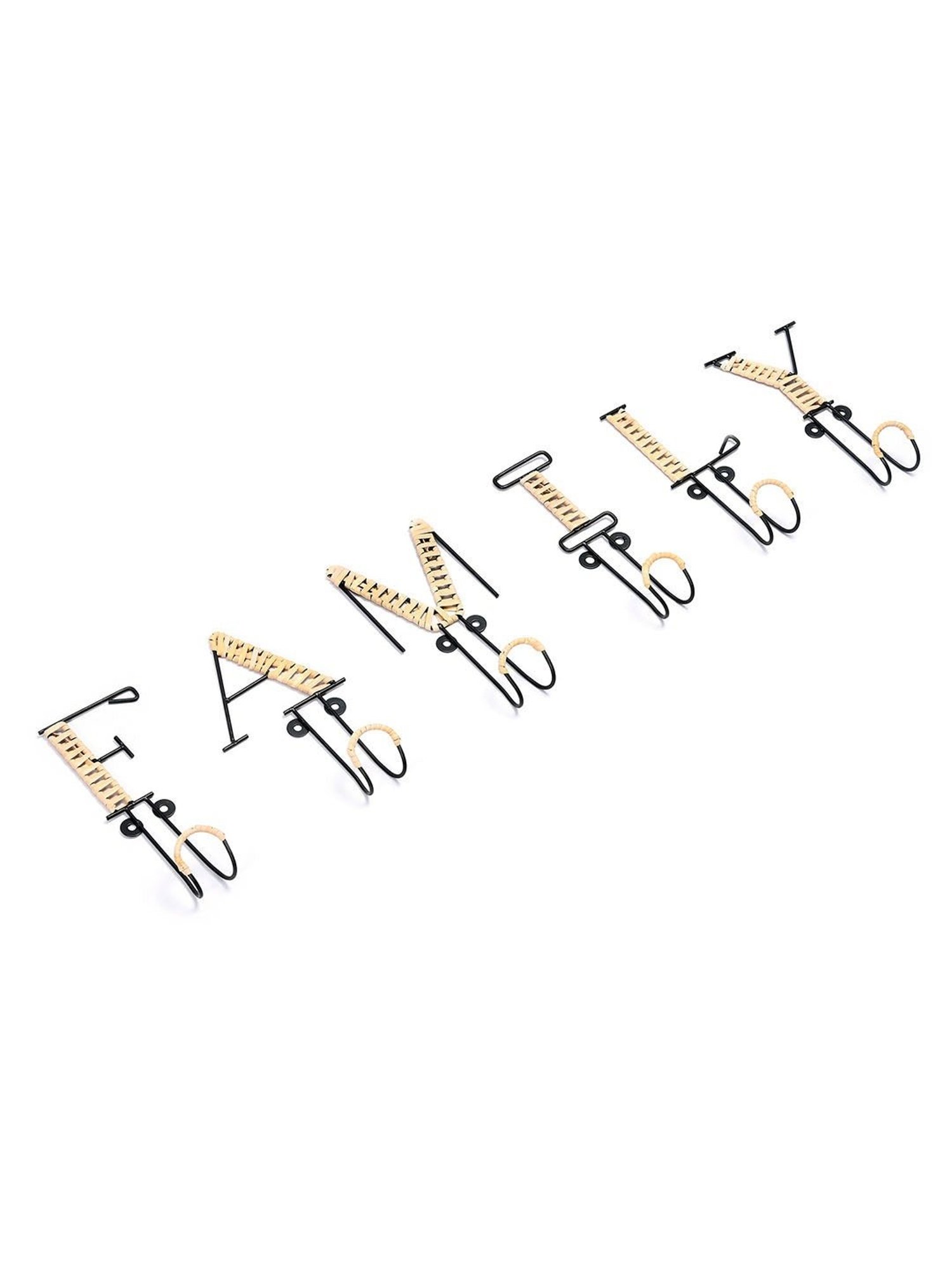 @home Nilkamal Black & Brown Metal Wall Hooks - Set of 6