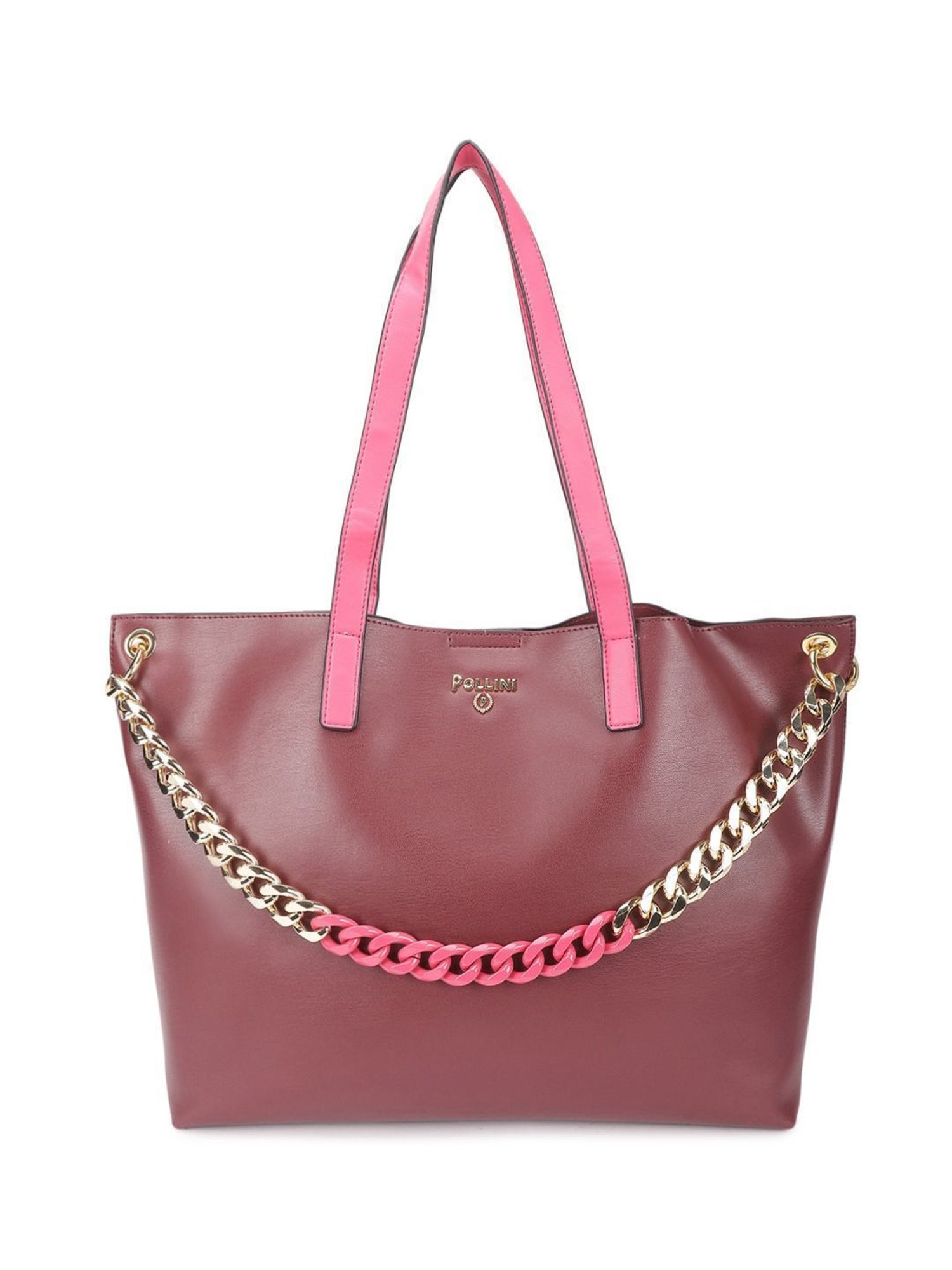 Pollini Maroon Large Tote