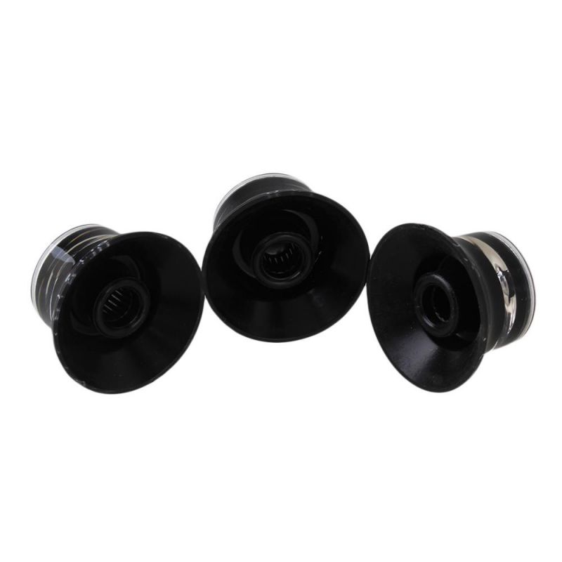 BQLZR Top Hat Guitar Plastic 10 Tone Knobs & 20 Volume Knobs Black w/ Aluminium Cap
