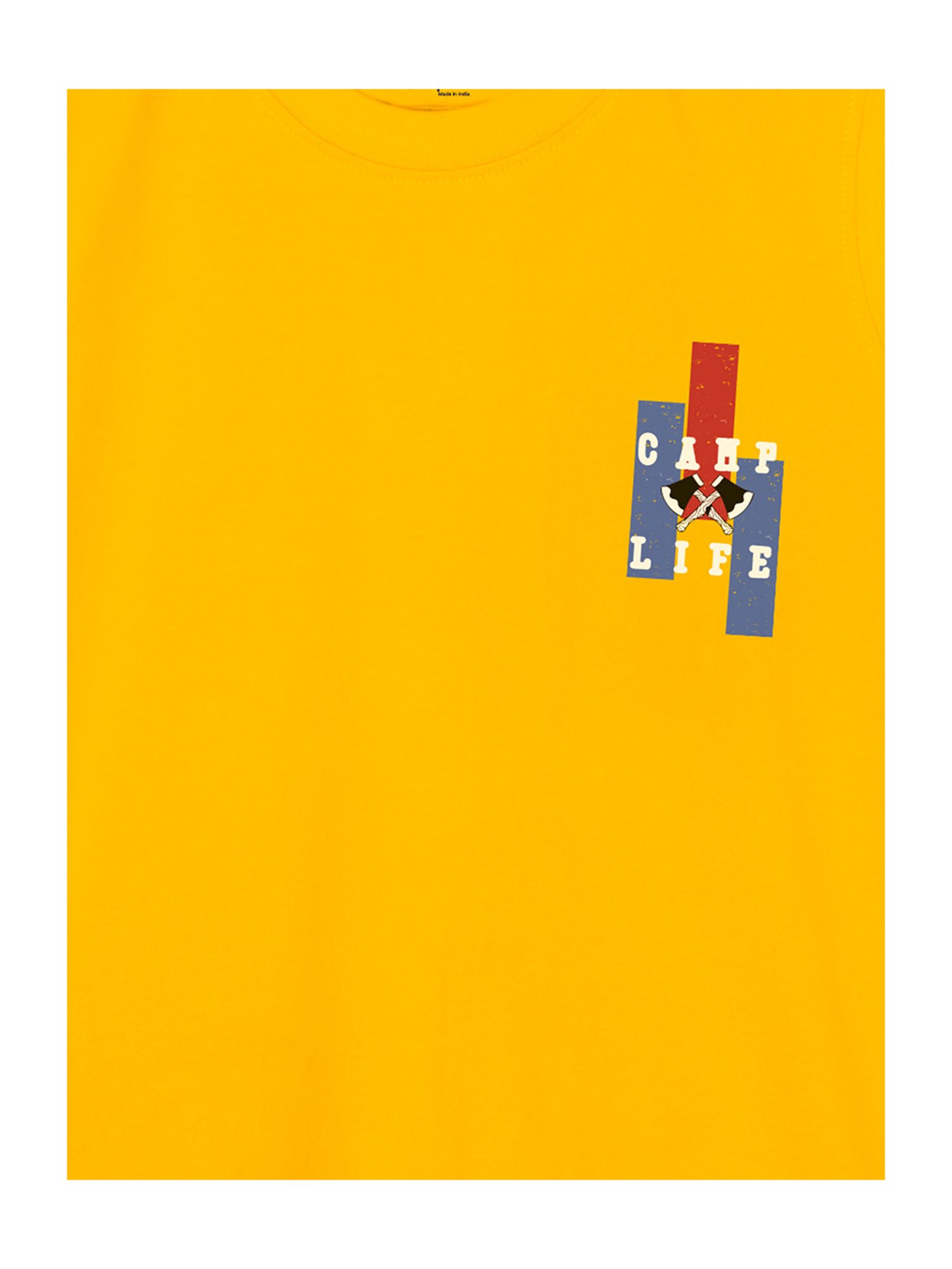 Kiddopanti Boys Yellow Solid T-Shirt