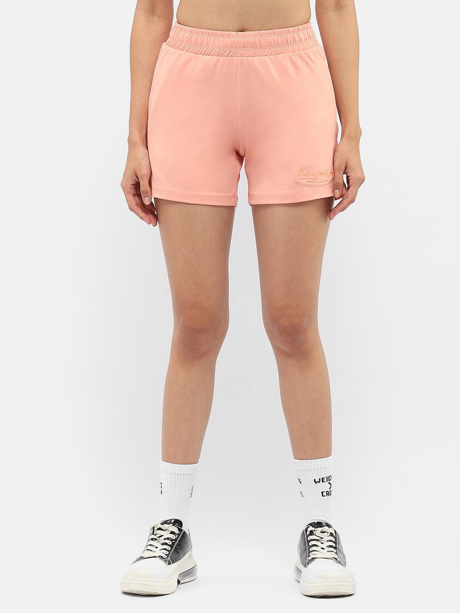 MADAME M Secret Peach Graphic Print Shorts