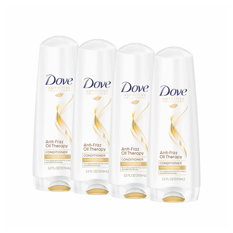 Dove Beauty Anti-Frizz Oil Therapy Conditioner for Frizzy, Dry Hair - 4pk/12 fl oz each