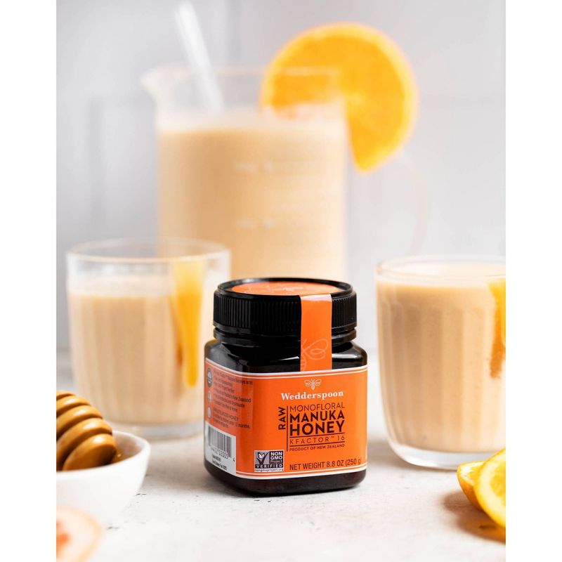 Wedderspoon Raw Monofloral Manuka Honey KFactor 16 - 8.8oz