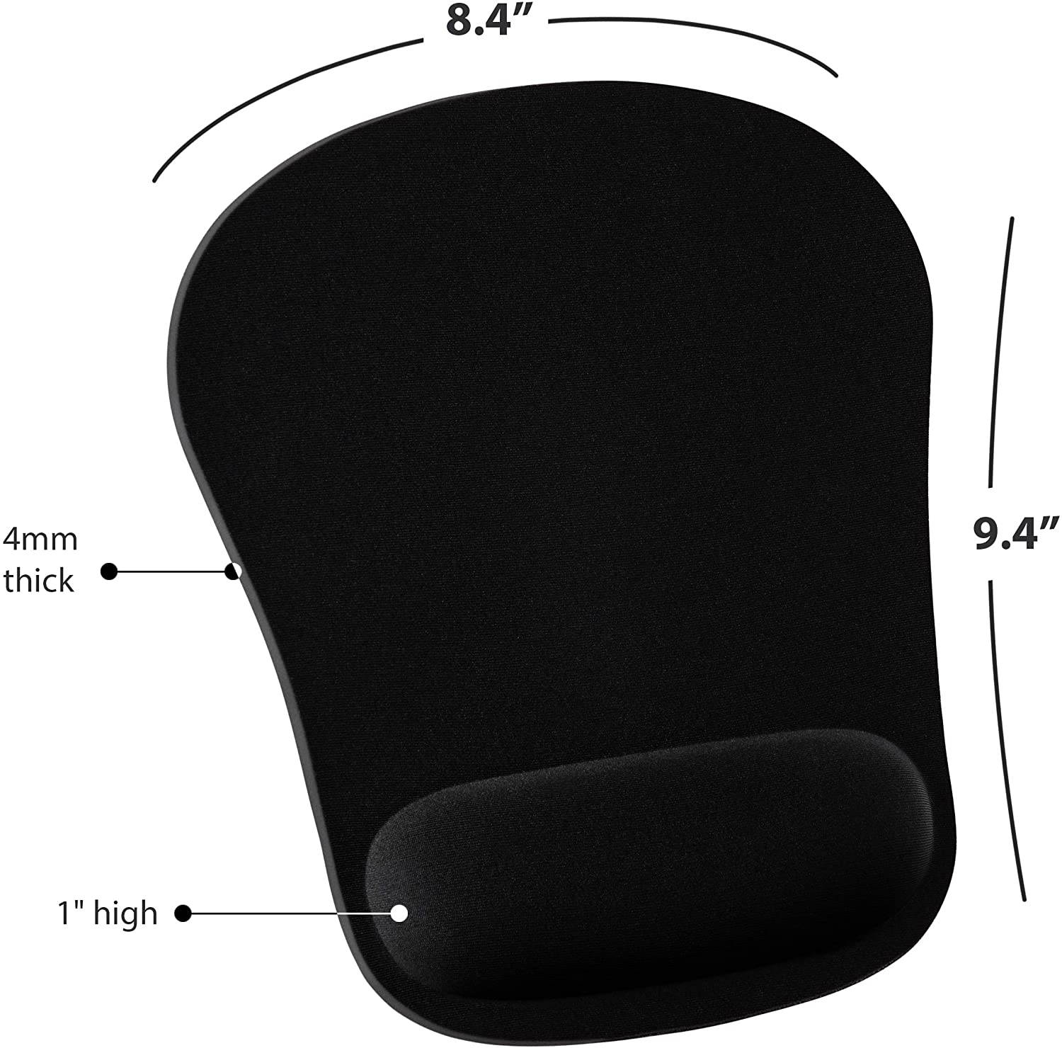 EFOBO Comfortable Wrist Rest Memory Foam Mouse Pad, with Cushion Wrist Support & Pain Relief for Computer, Laptop, Home & Office Non-Slip Rubber Base