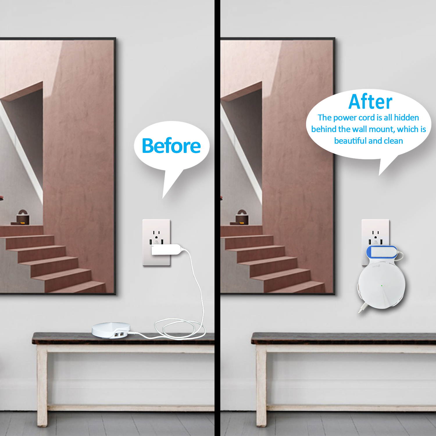 STANSTAR Wall-Mounted WiFi bracket, specially designed for TP-Link Deco M5 whole family mesh WiFi system router , can be installed on the wall or ceiling, which is easy to install.