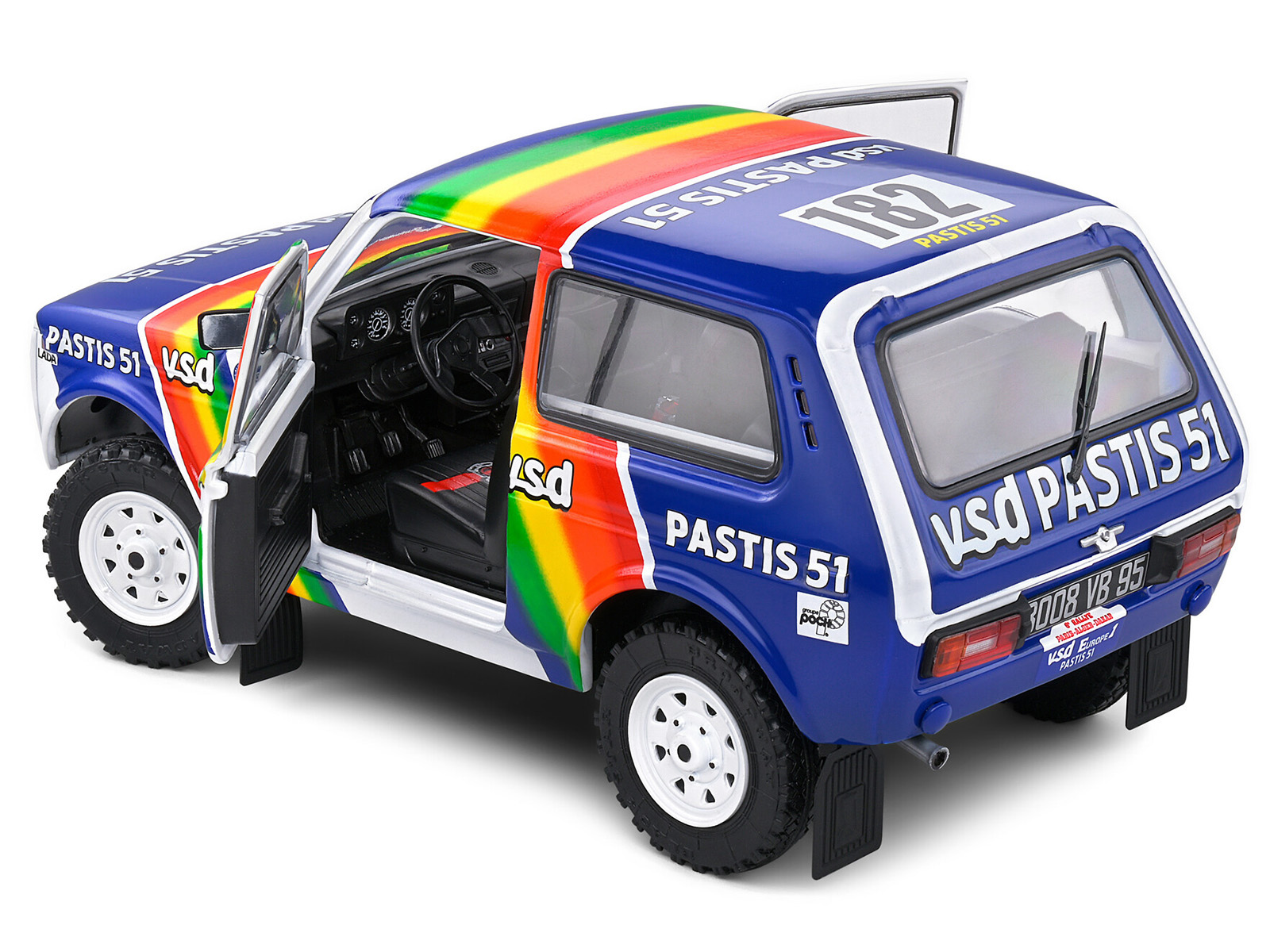 Lada Niva #182 Jean-Pierre Jabouille - Michel Sardou "Paris&ndash;Dakar Rally" (1984) "Competition" Series 1/18 Diecast Model Car by Solido
