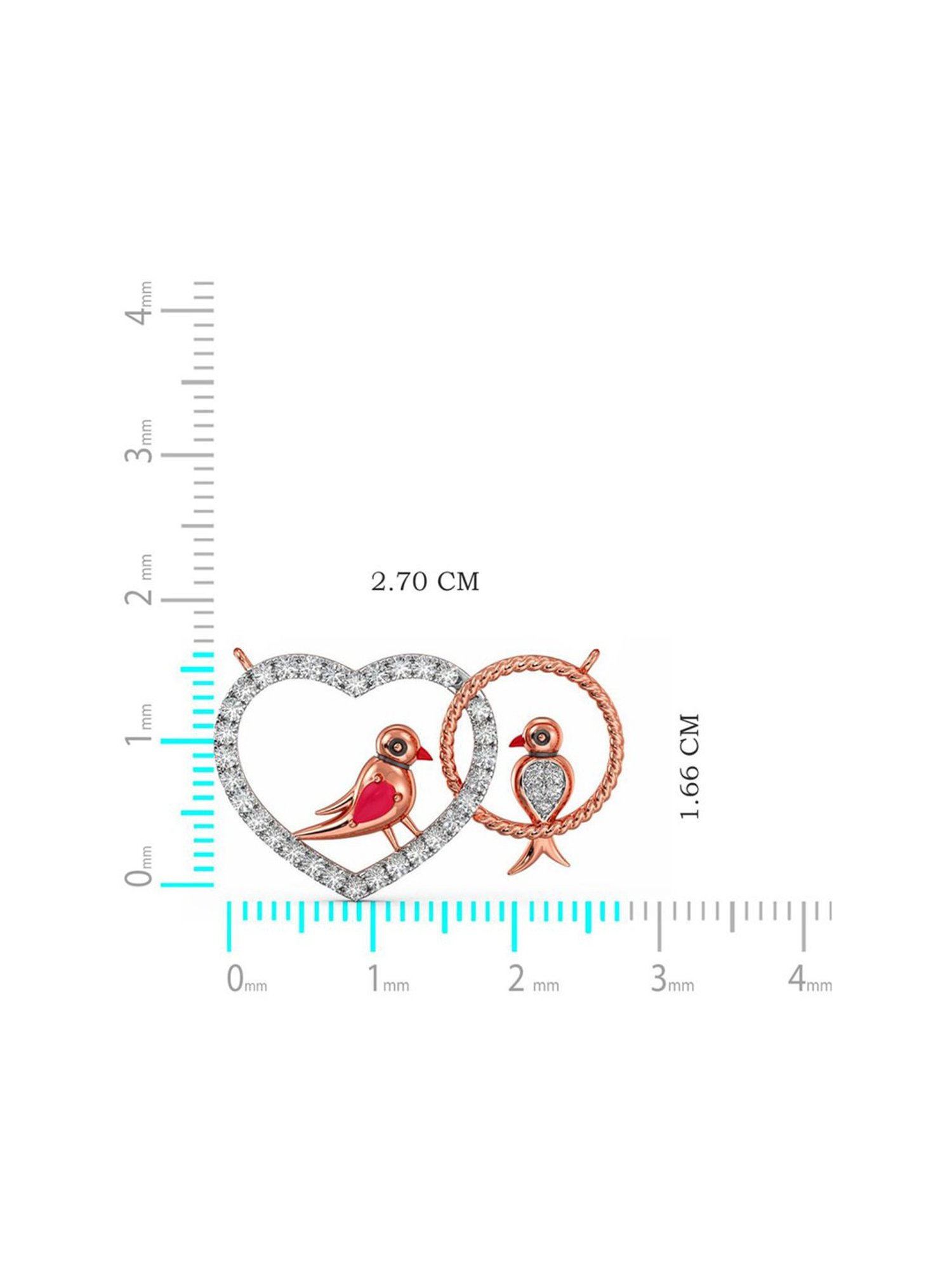 Joyalukkas 18k Rose Gold & Diamond Love Birds Necklace for Women