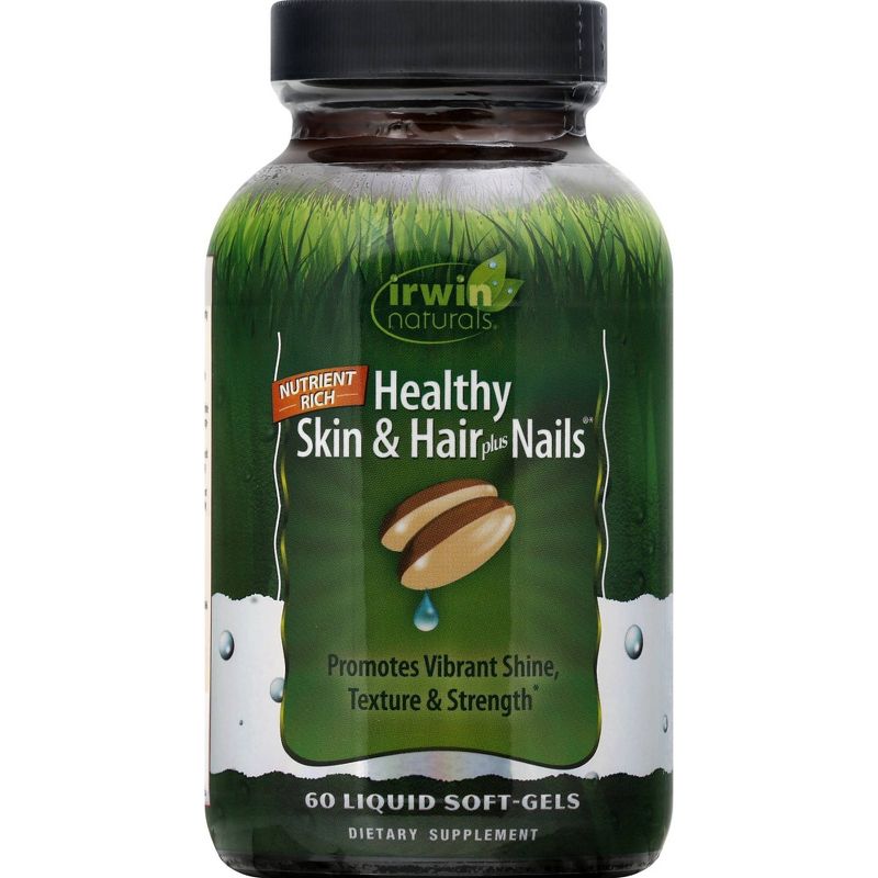 irwin naturals Healthy Skin & Hair Plus Nails Dietary Supplement Liquid Softgels - 60ct