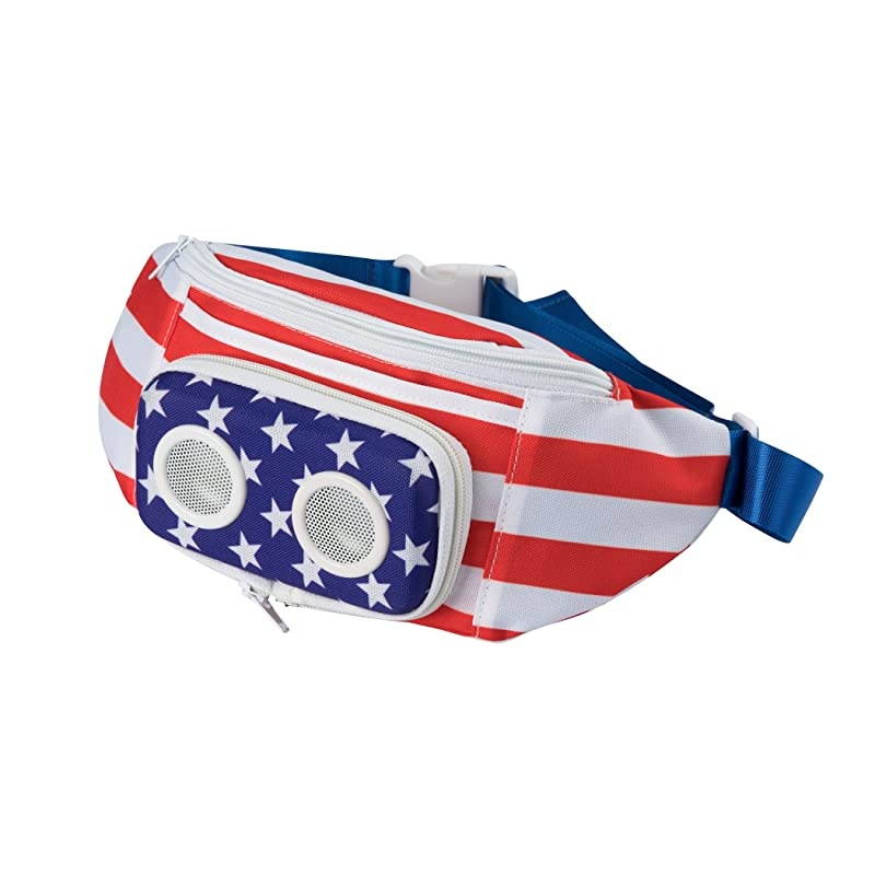 Flag Fannypack with Speakers Bluetooth Fanny Pack for PartiesFestivalsRavesBeachBoats Rechargeable Works with iPhone amp Android 2021 Edition