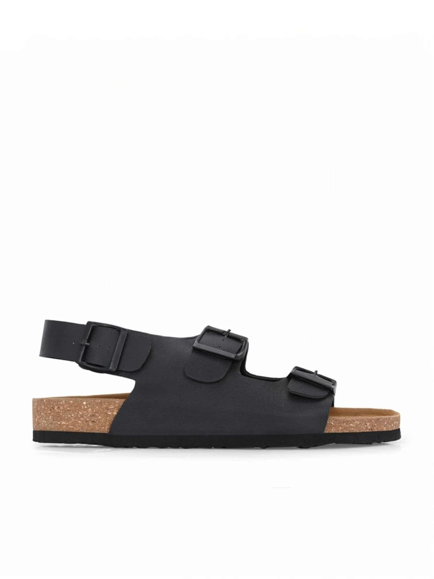 Hoversole Men's Black Cork Back Strap Sandals