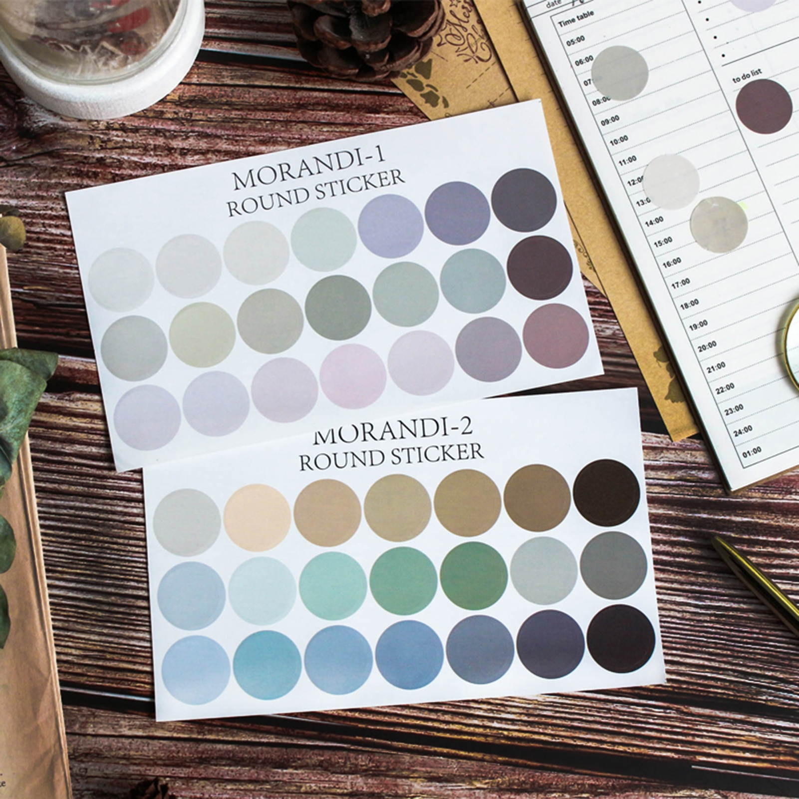 10 Sheets/Pack Colorful Round Sticker Gradient Dot Sticker Decorative Sealing Stickers for DIY Decoration Journal Scrapbook Album Card