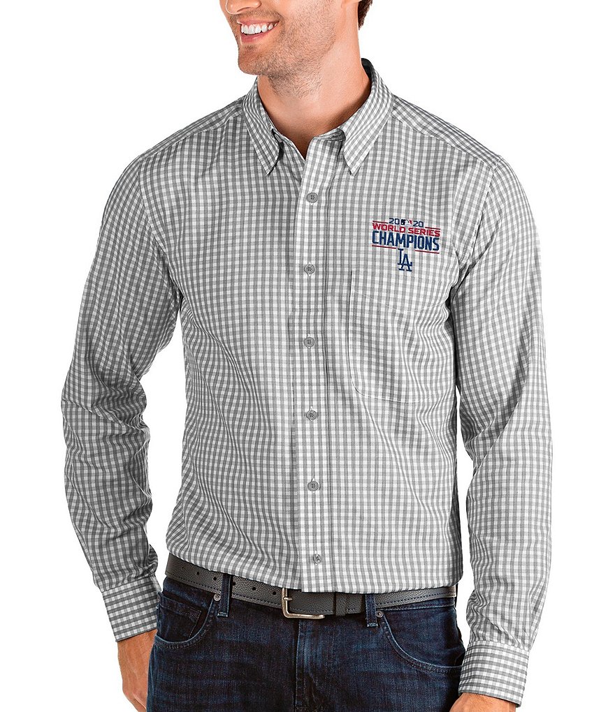 Antigua Los Angeles Dodgers 2020 MLB Structure Long-Sleeve Woven Shirt