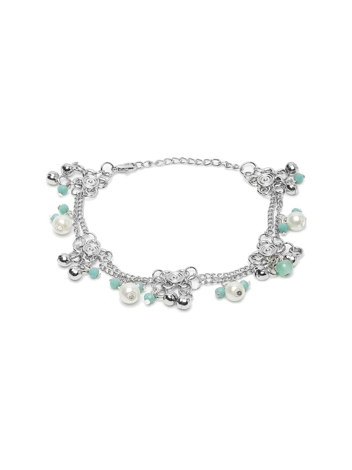 YouBella Gold-Plated Copper Strand Stylish Party Wear Anklets for Women - Set of 2