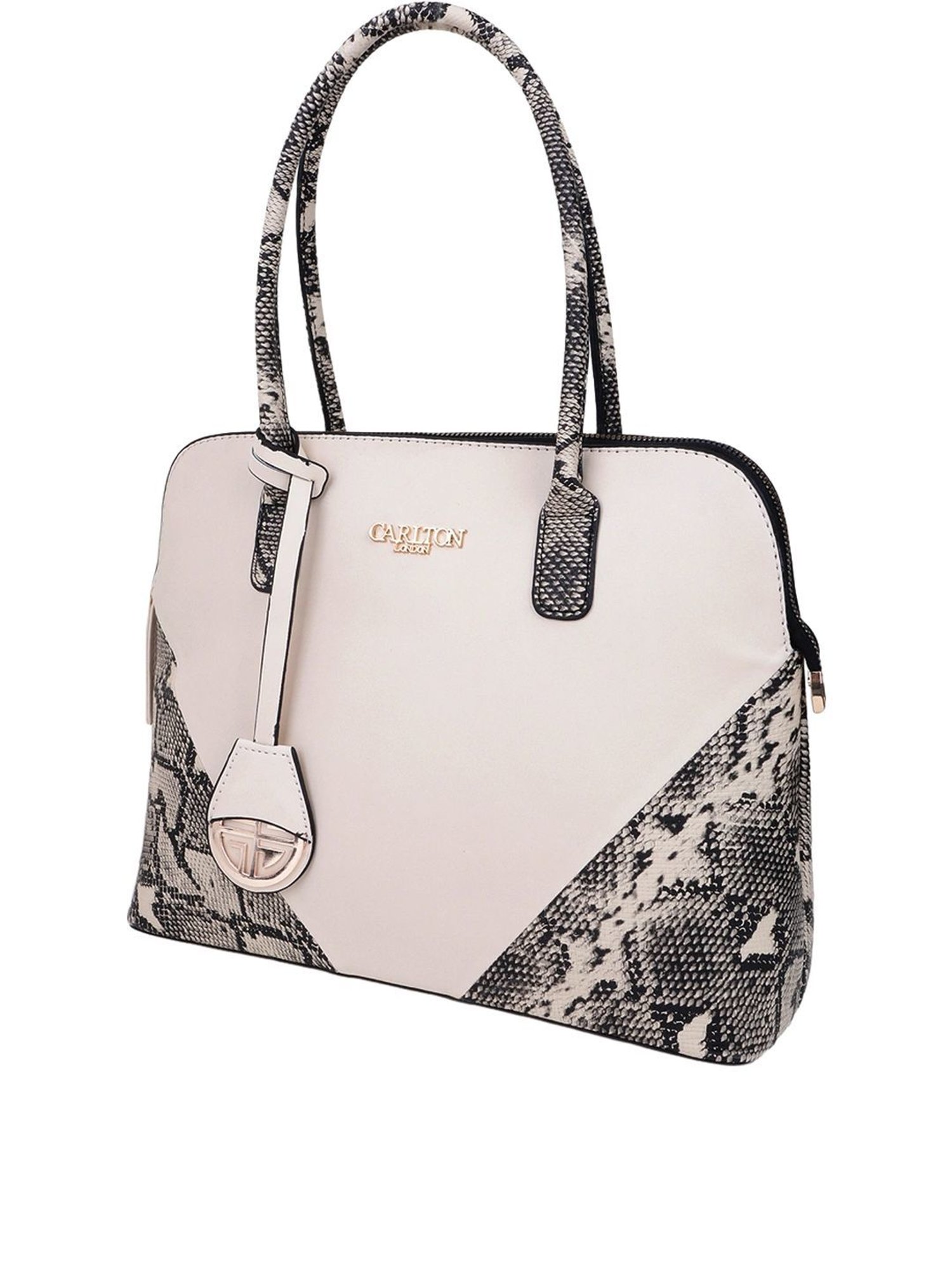Carlton London Cream & Brown Animal Effect Medium Handbag