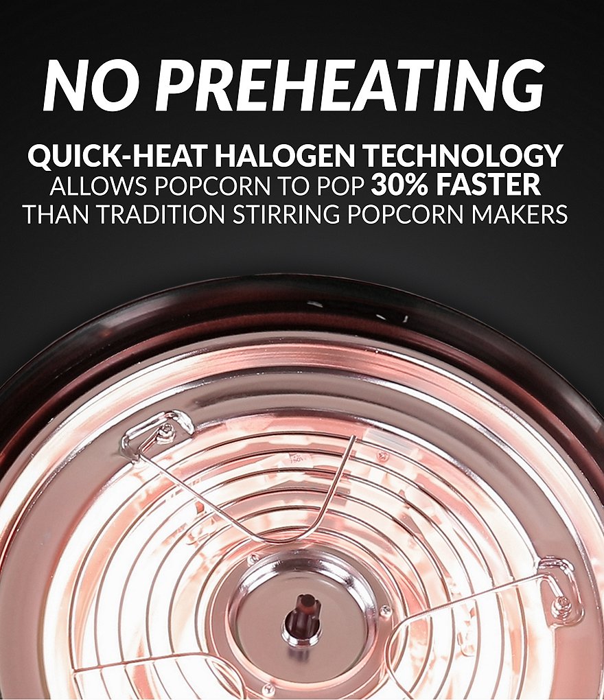 Nostalgia Electrics 6-Quart Stirring Speed Popcorn Popper, Black Stainless Steel