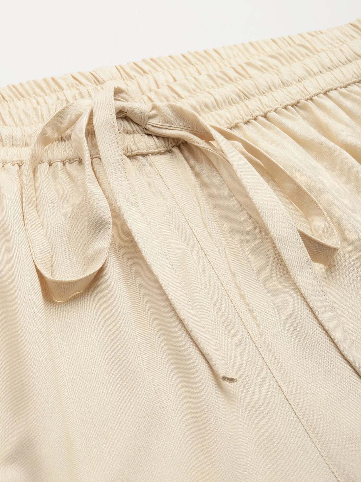 Amukti Beige Rayon Pants