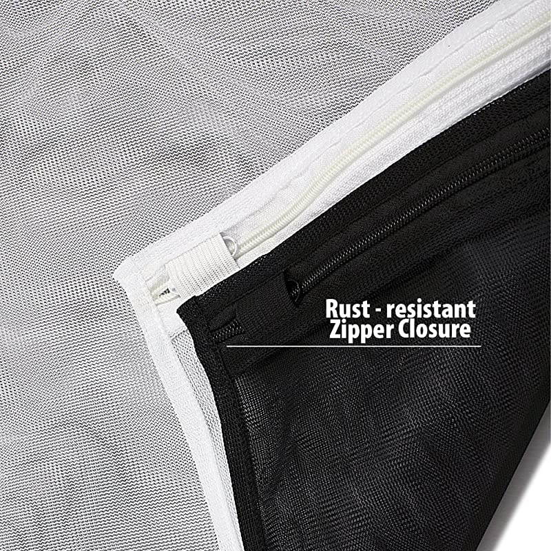 2 Pack 1 Large 1 Medium Delicates Laundry Bags Bra Fine Mesh Wash Bag Use YKK zipper Protect Best Clothes in The Washer 2 White
