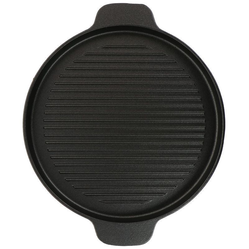 Gibson Home Calvary Nonstick Cast Iron Grill Pan with Wooden Base Set