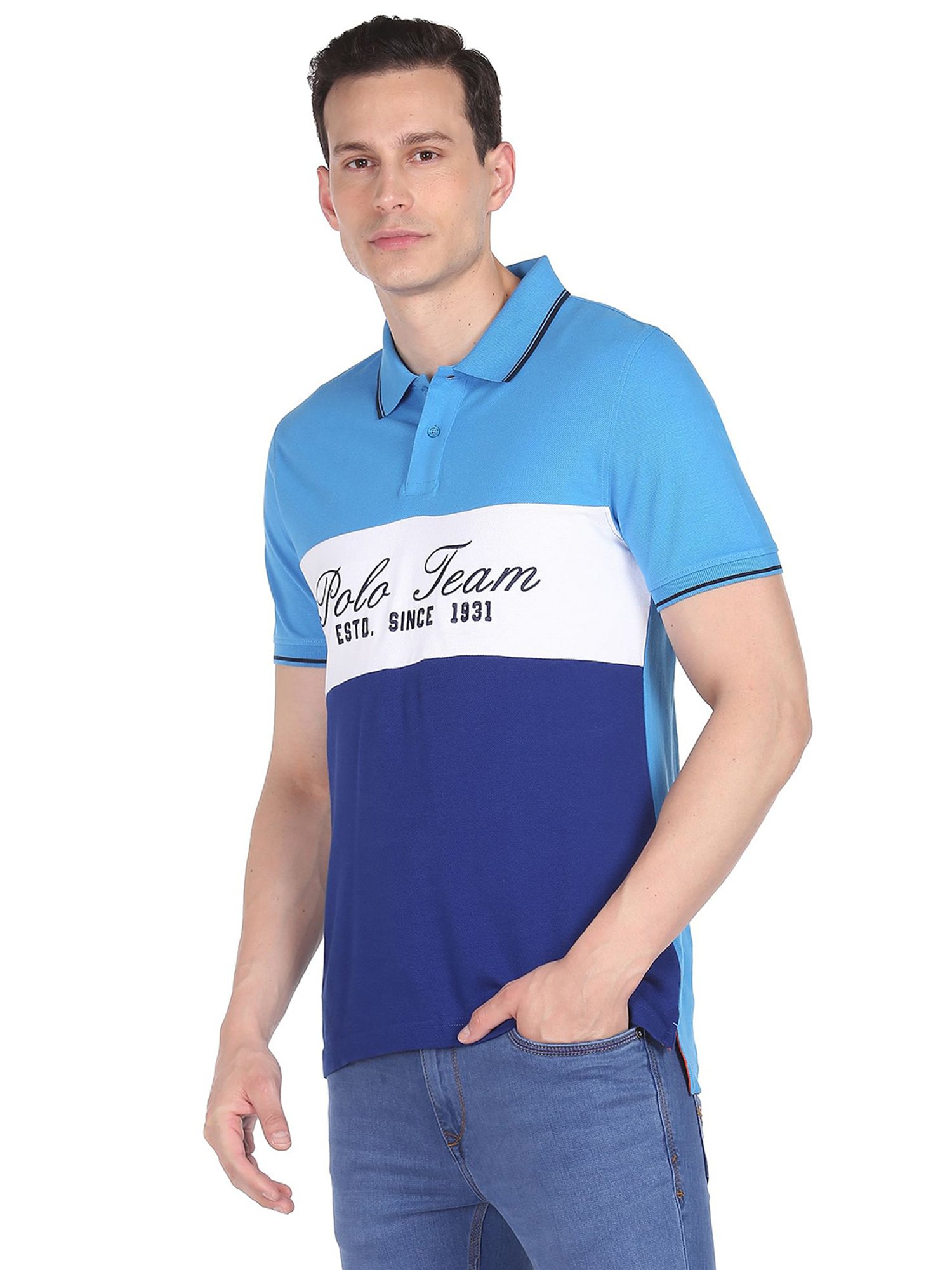 AD by Arvind Multicolor Polo T-Shirt