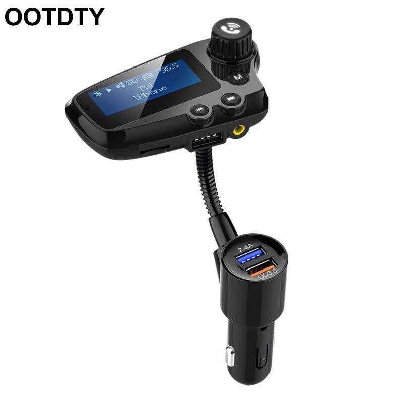 1 pcs Bluetooth FM Transmitter Hands Free Car Wireless Radio Adapter Kit QC3.0 Smart Dual USB Ports TF Card Mp3 Music Player A69B
