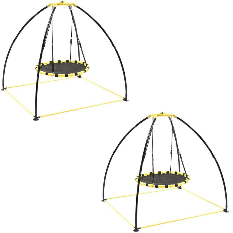 Jumpking JKBK-UFO Backyard 360 Degree Adjustable Height UFO Swing Set (2 Pack)