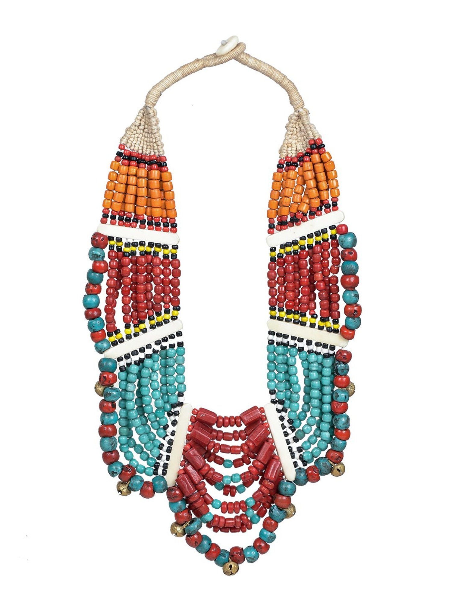 Imli Street Multicolor Vintage Naga Beaded Tribal Necklace